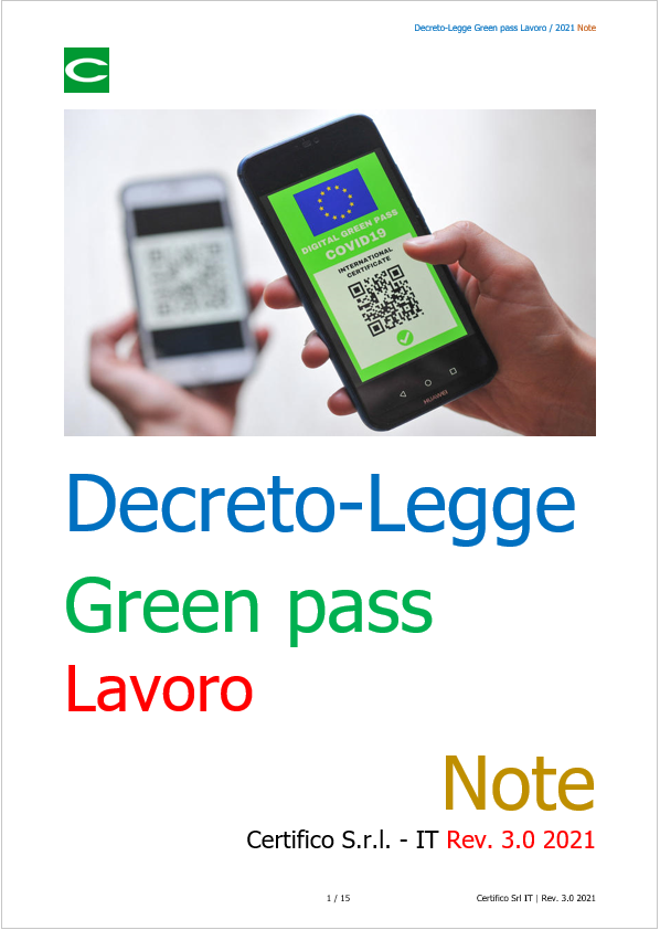 Decreto Legge green pass lavoro   Rev  3 0 2021