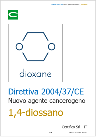 Direttiva 2004 37 CE Nuovo agente cancerogeno 1 4 diossano