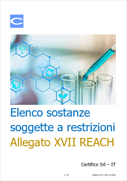 Elenco sostanze soggette a restrizioni Allegato XVII REACH