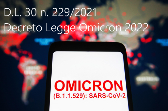 Decreto Legge 30 dicembre 2021 n  229 Decreto Legge Omicron 2022