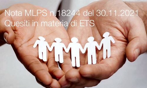 Nota MLPS n 18244 del 30112021   Quesiti in materia di ETS