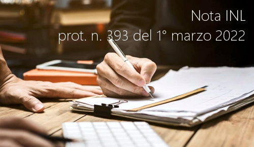 Nota INL prot  n  393 del 1  marzo 2022