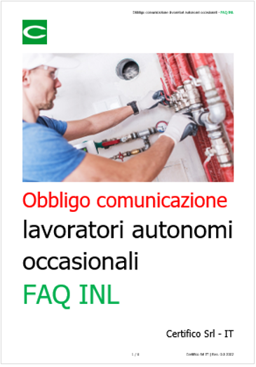 Obbligo comunicazione lavoratori autonomi occasionali   FAQ INL