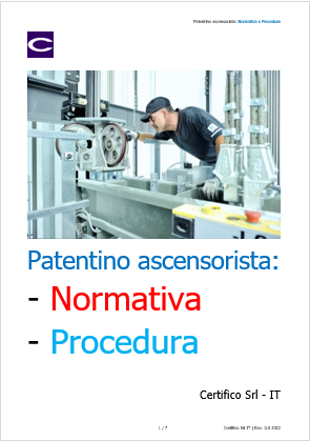 Patentino ascensorista   Normativa e Procedura