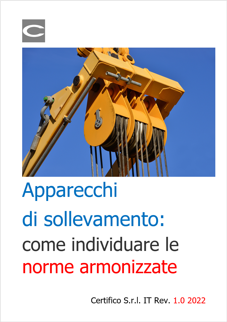 Apparecchi di sollevamento come individuare norme armonizzate Rev  1 0 2022