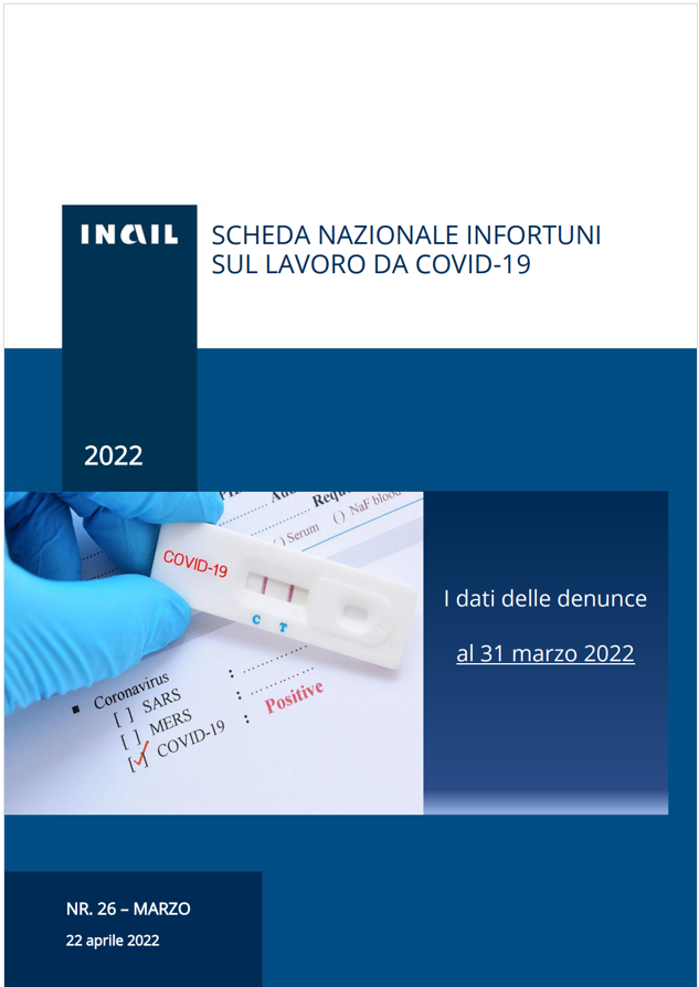 Covid 19 Contagi sul lavoro denunciati all INAIL Schede regionali 31 Marzo 2022