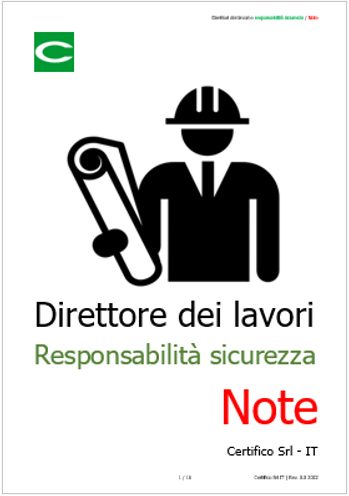 Direttore dei lavori e responsabilit  sicurezza   Note