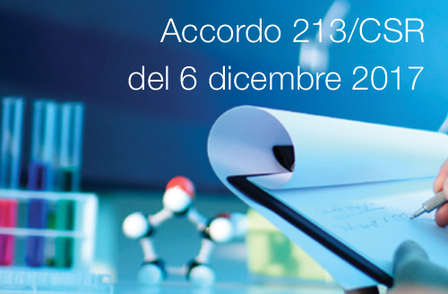 Accordo 213 CSR del 6 dicembre 2017