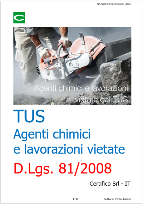 Agenti chimici e lavorazioni vietate dal TUS 2022