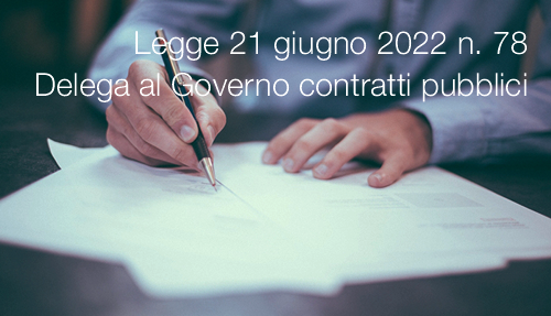 Delega al Governo in materia di contratti pubblici