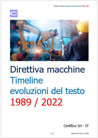 Direttiva macchine   Timeline evoluzioni del testo