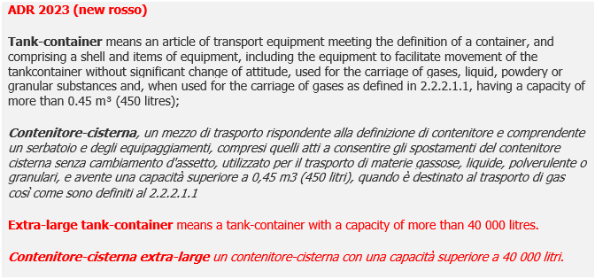 Tank container ADR 2023