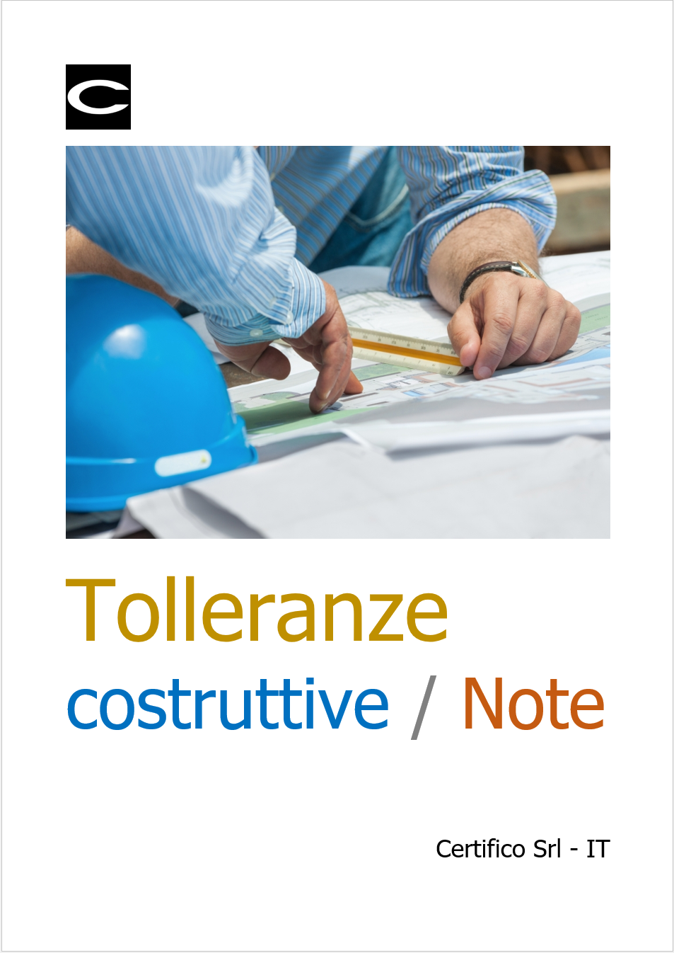 Tolleranze costruttive   Note Rev  0 0 2022