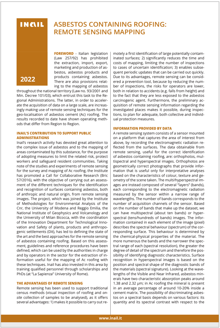 Asbestos containing roofing remote sensing mapping