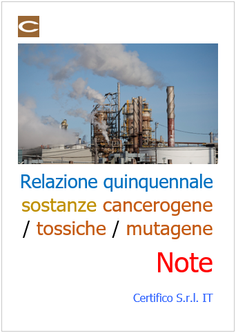 Emissione in atmosfera Impianti e attivit    relazione quinquennale sostanze cancerogene   Note