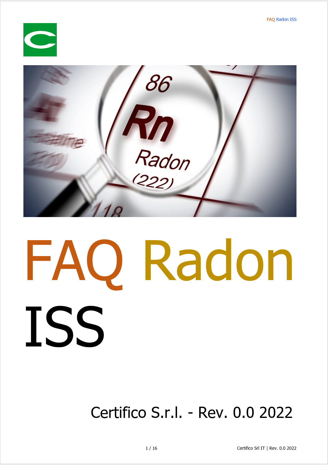 FAQ Radon ISS