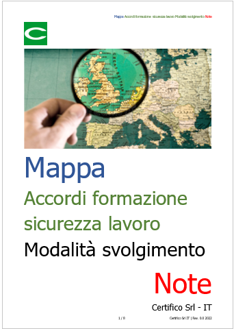 Mappa Accordi formazione  sicurezza lavoro Modalit  svolgimento