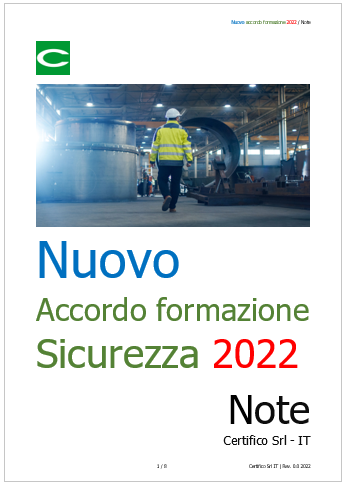 Nuovo accordo formazione sicurezza 2022 Note