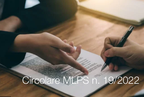 Circolare MLPS n  19 del 20 Settembre 2022