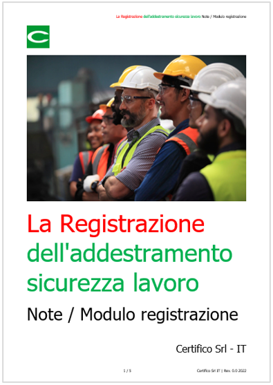 La Registrazione dell addestramento sicurezza lavoro