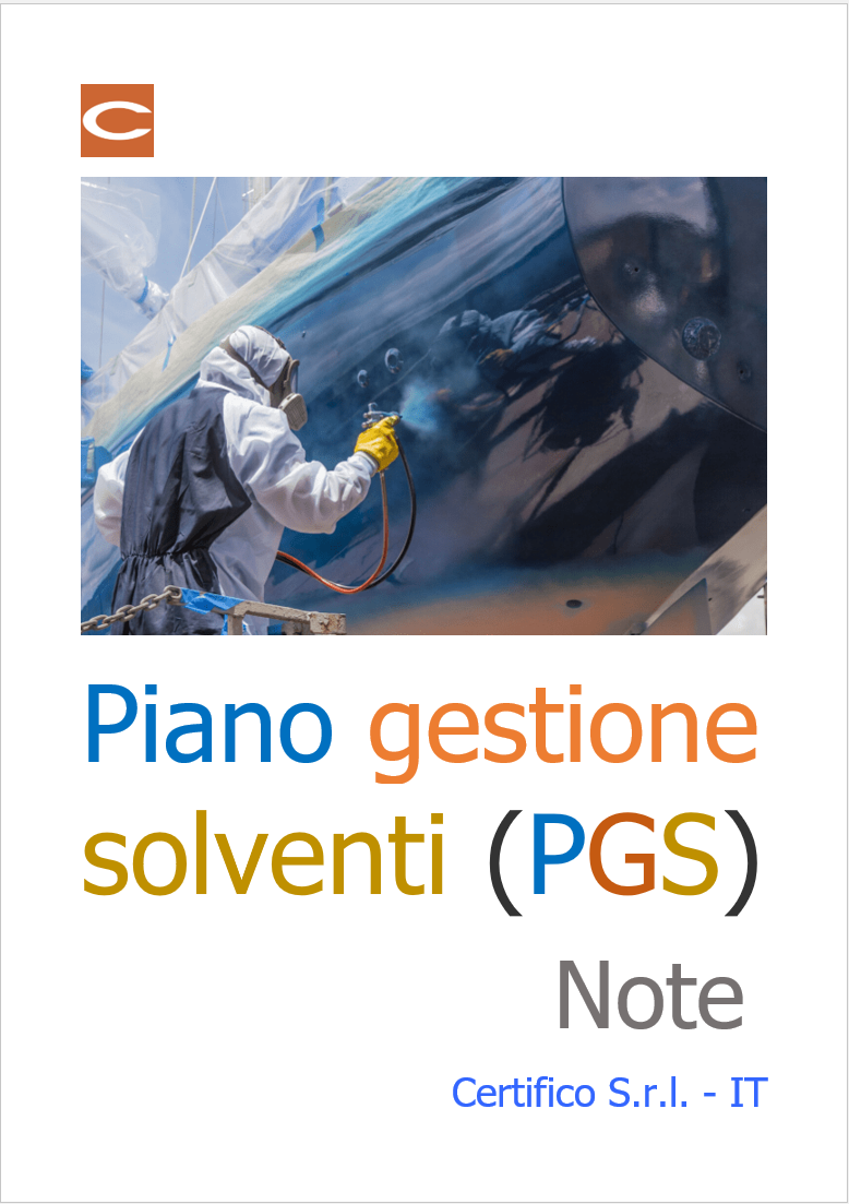 Piano gestione solventi PGS   Note