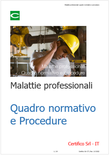 Malattie professionali   Quadro normativo e procedure