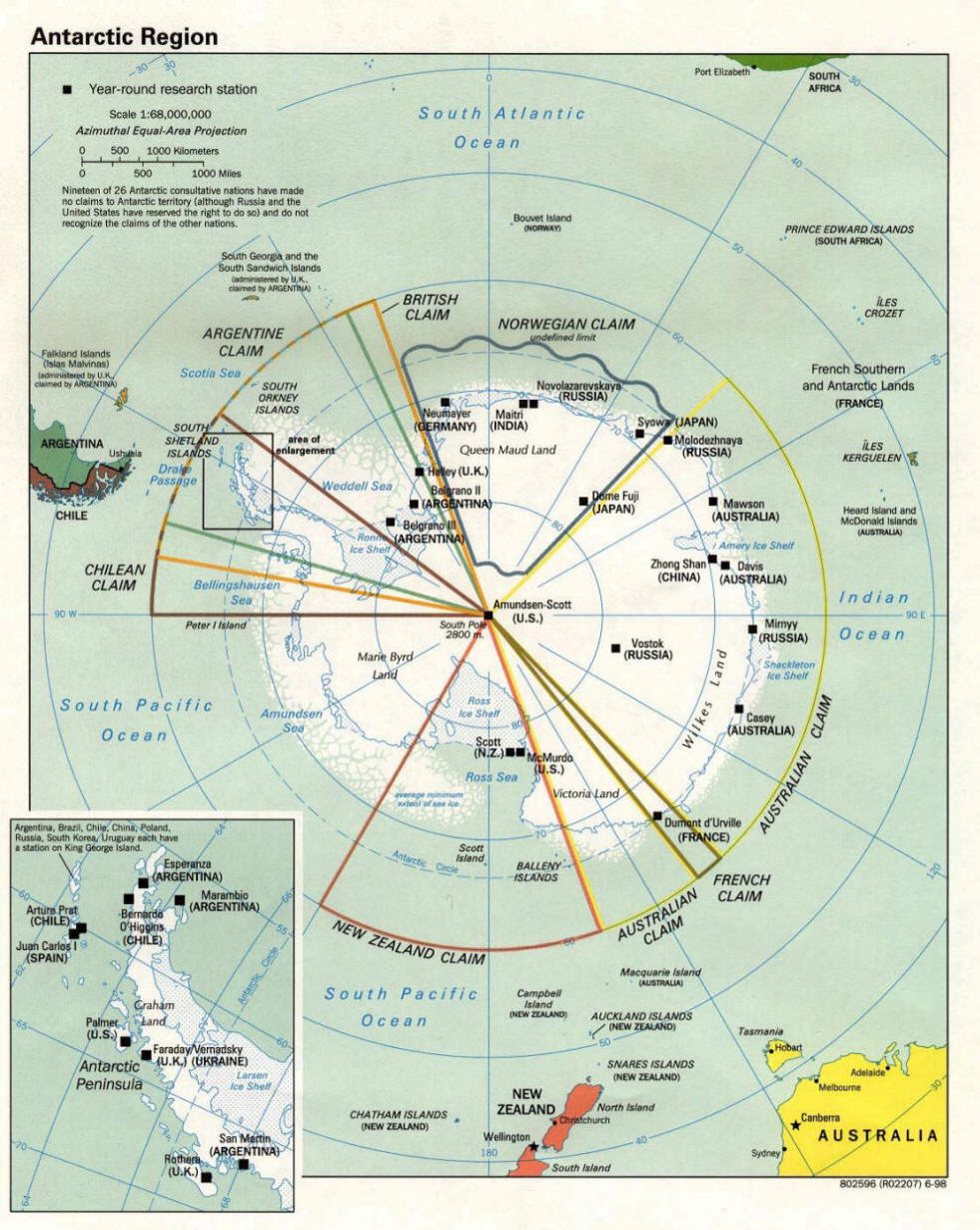 Rivendicazioni Regioni antartiche 