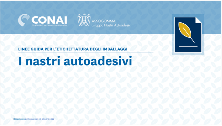  Linee Guida per l etichettatura ambientale i nastri autoadesivi