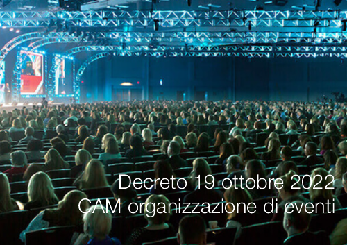 Decreto 19 ottobre 2022   CAM  organizzazione e realizzazione di eventi