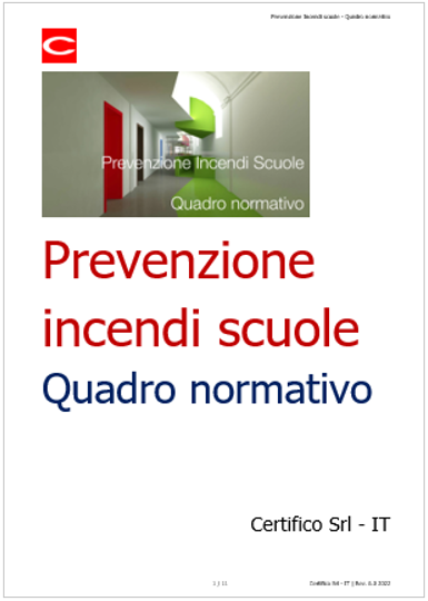 Prevenzione incendi scuole   Quadro normativo