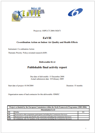 Co ordination Action on Indoor Air Quality and Health Effect