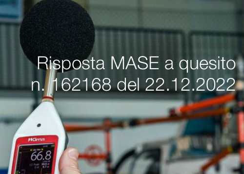 Risposta MASE a quesito n  162168 del 22 dicembre 2022