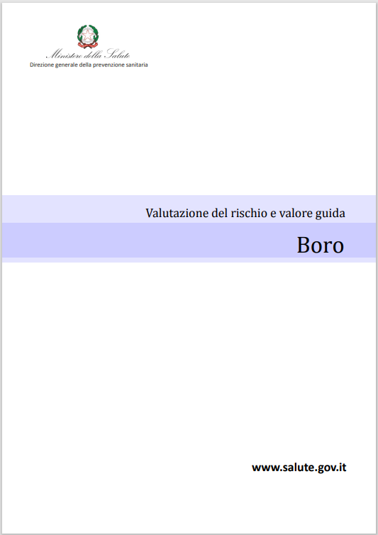 Valutazione del rischio e valore guida acque   Boro