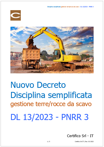 Disciplina semplificata gestione terre e rocce da scavo