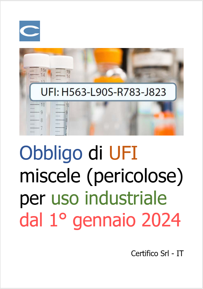 Obbligo di UFI miscele per uso industriale