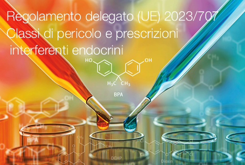 Regolamento delegato UE 2023 707  Classi di pericolo e prescrizioni sostanze e miscele interferenti endocrini