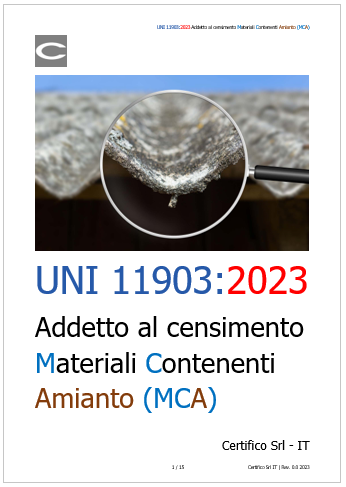 Addetto censimento MCA  UNI 11903 2023 