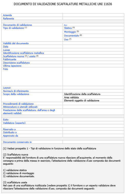 Documento validazione UNI 11636 2023