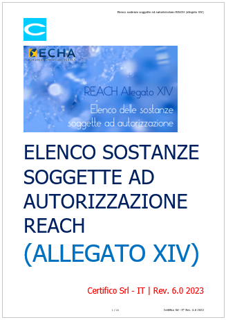 Elenco sostanze soggette ad autorizzazione REACH  Allegato XIV    12 April 2023