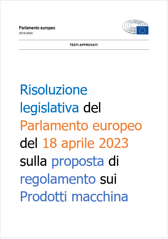 Il Parlamento adotta il Regolamento Macchine