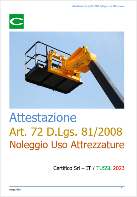 ID 552   Attestazione noleggio