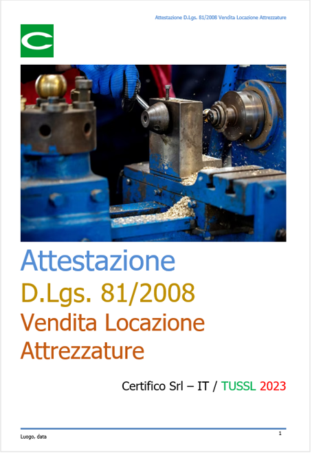 ID 553 Attestazione attrezzature