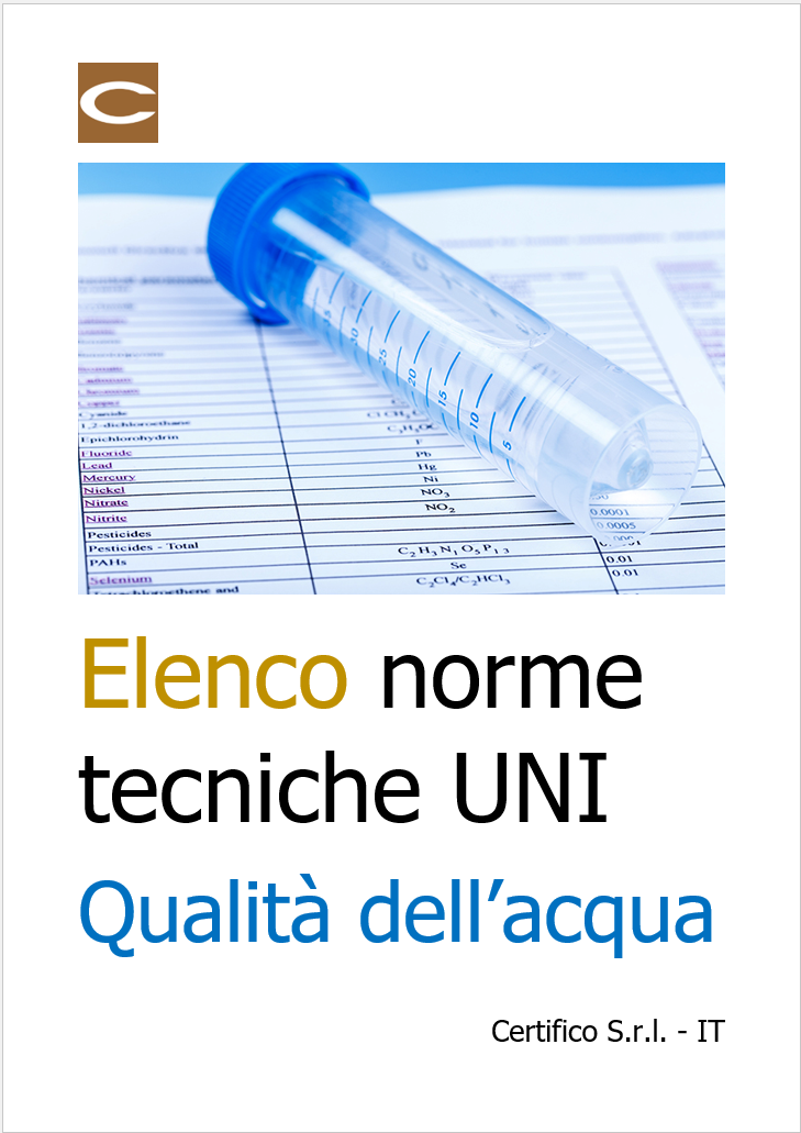 Norme tecniche UNI Qualit  dell acqua