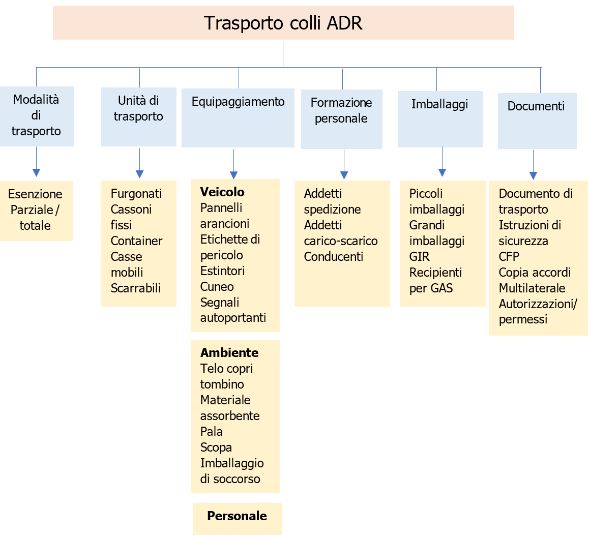 Procedura carico trasporto scarico colli ADR   Schema 1