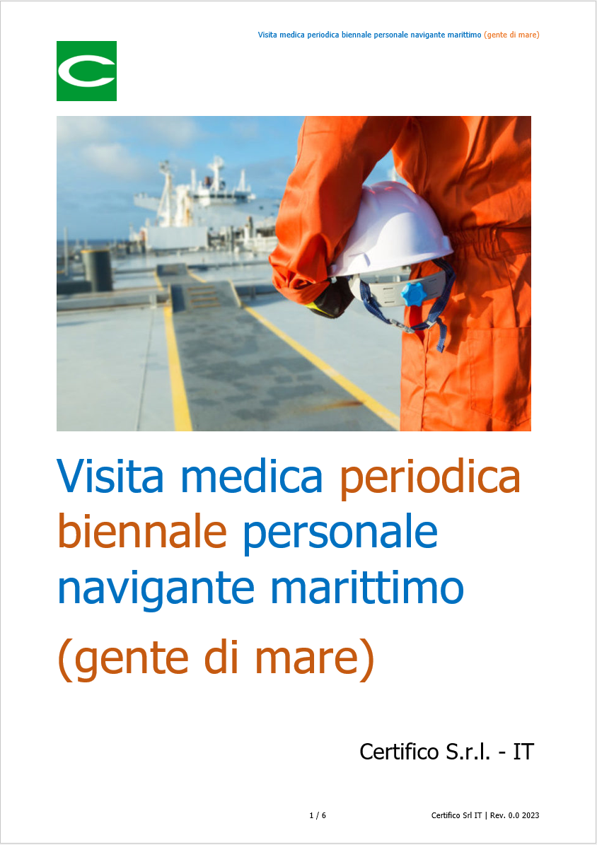 Visita medica periodica biennale personale navigante marittimo