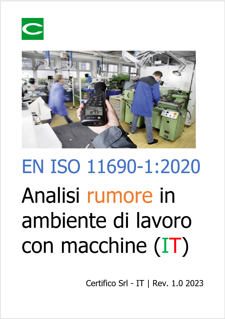 EN ISO 11690 1   Analisi rumore in ambiente di lavoro con macchine