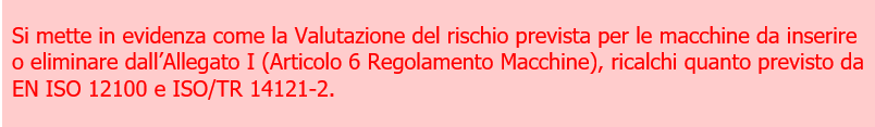 Regolamento macchine Articolo 6   Valutazione della conformit  Allegato I   Box 00