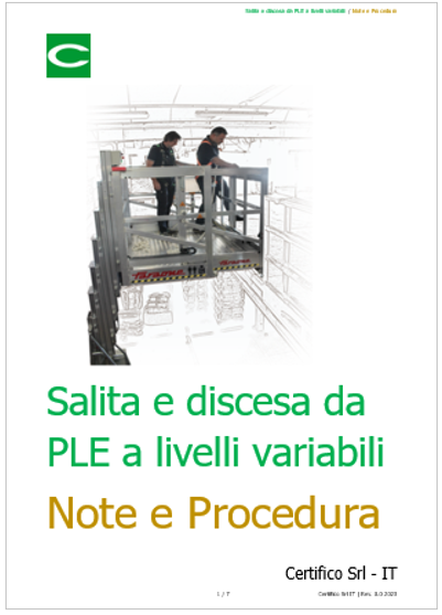 Salita e discesa da PLE a livelli variabili   Note e Procedura