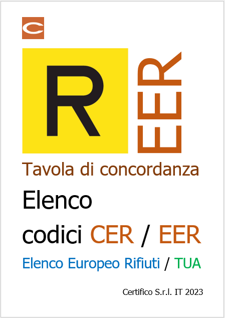 Tavola di concordanza Codici CER   Elenco Europeo Rifiuti EER   2023