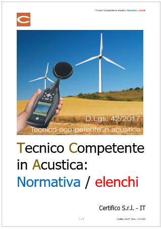 Tecnico competente in acustica   Normativa   elenchi